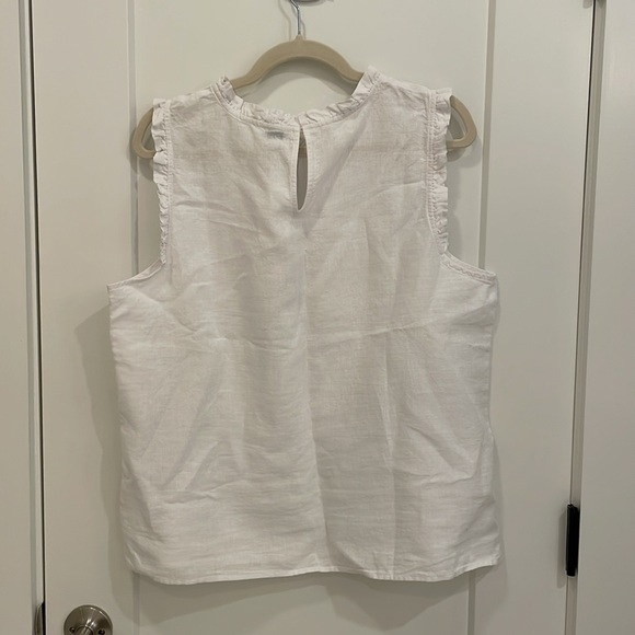 J-Crew Factory Linen-Blend Ruffleneck Top - Picture 2 of 3